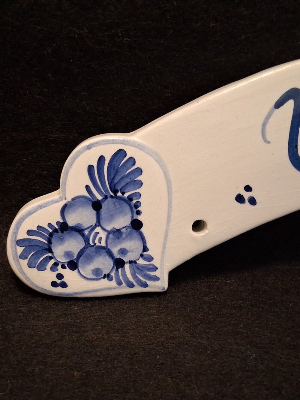 Vintage (1970s-80s) Delft Blue Handpainted “Welkom” Floral Wall Plaque - Holland - Picture 5 of 8